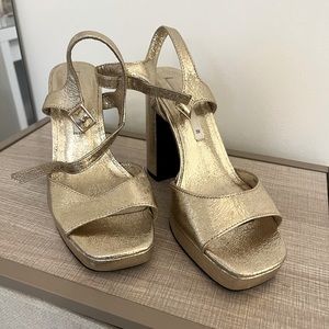Zara Gold Chunky Party Heels